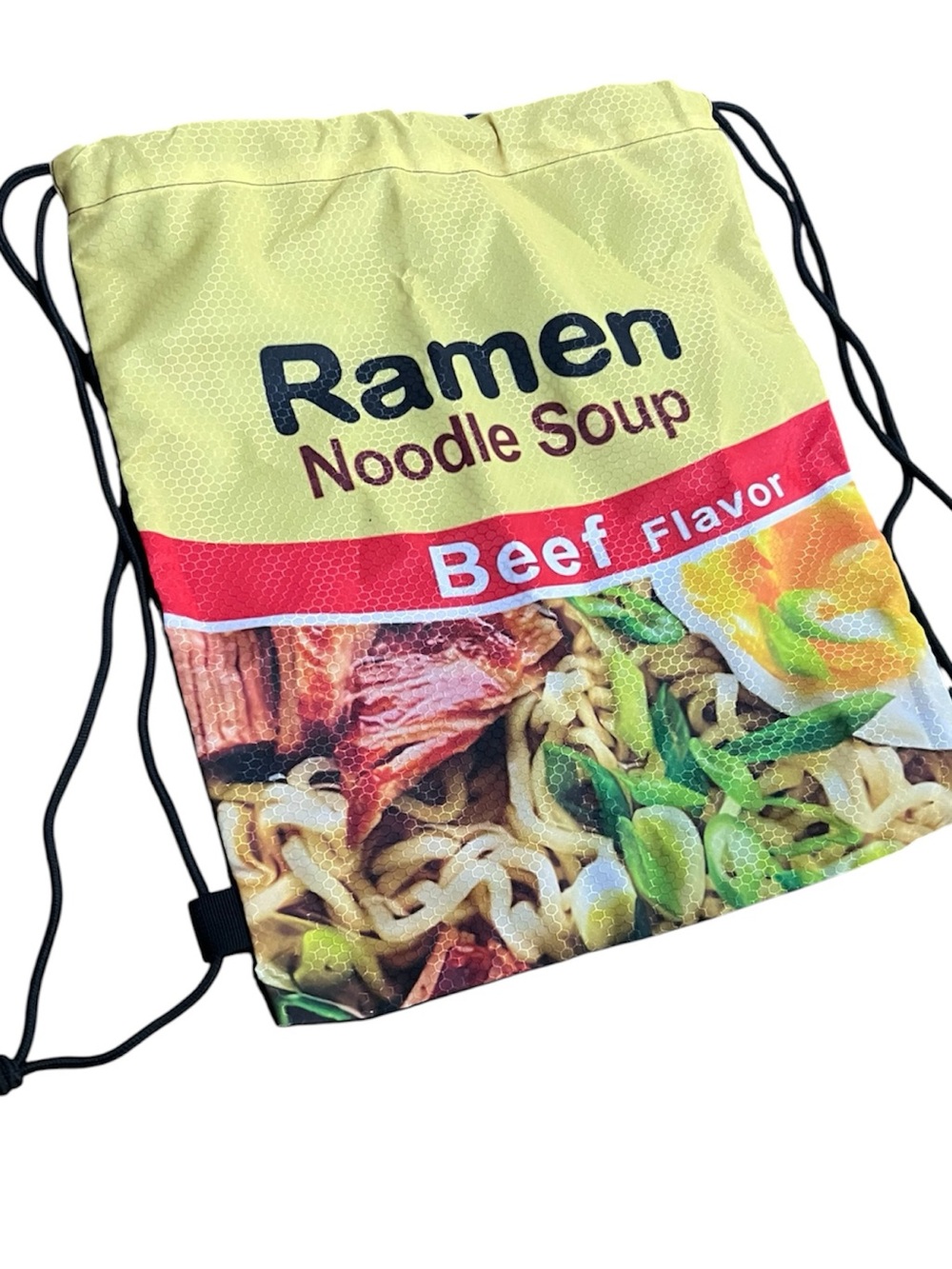 Ramen Noodle Soup Beef Flavor Drawstring Bag